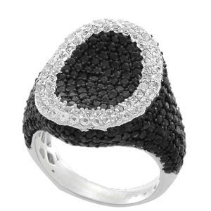 Black Spinel & White Topaz Vintage-Inspired Ring